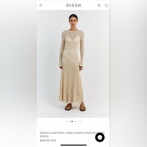 OPHELIA NATURAL LONG SLEEVE CROCHET MAXI DRESS